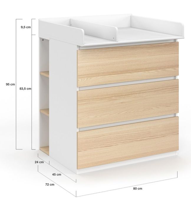 Cómoda modular com muda-fraldas
