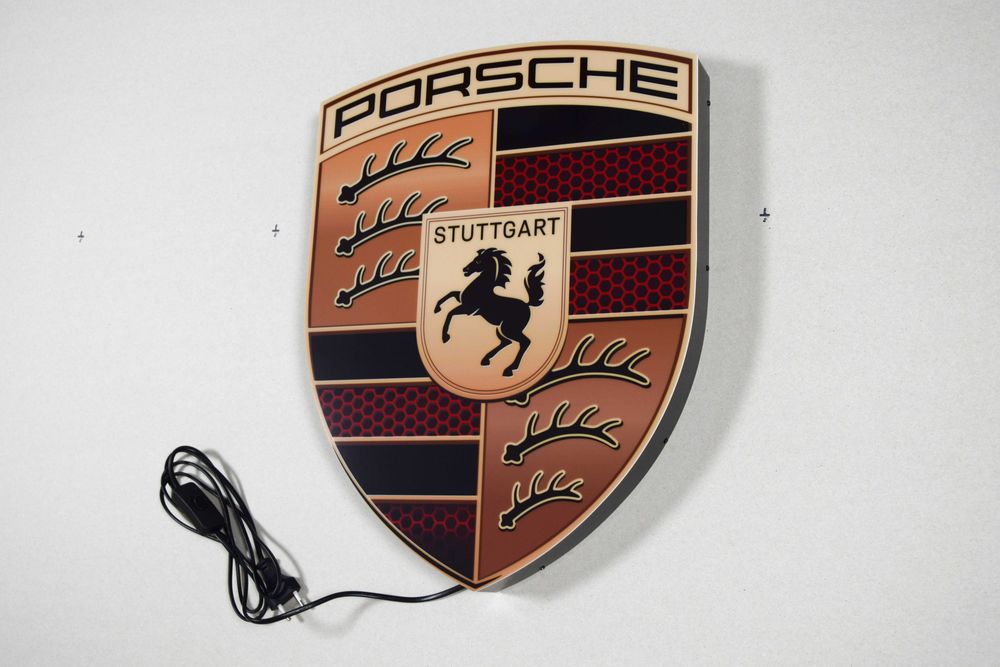 Logo LED, Reklama PORSCHE, Neon, Plafon, Lampa, Baner, Szyld, Obraz 3D