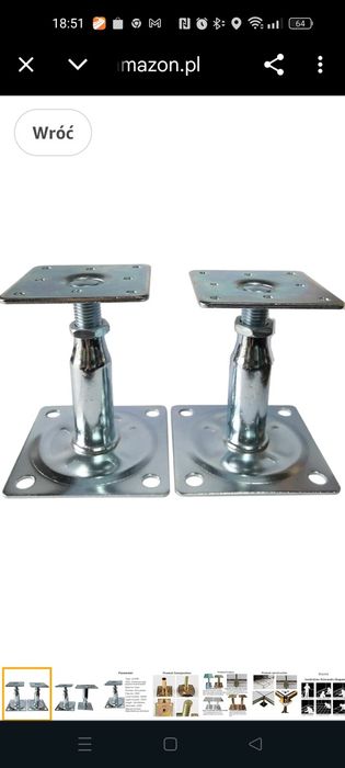 Cztery regulowane podnośniki