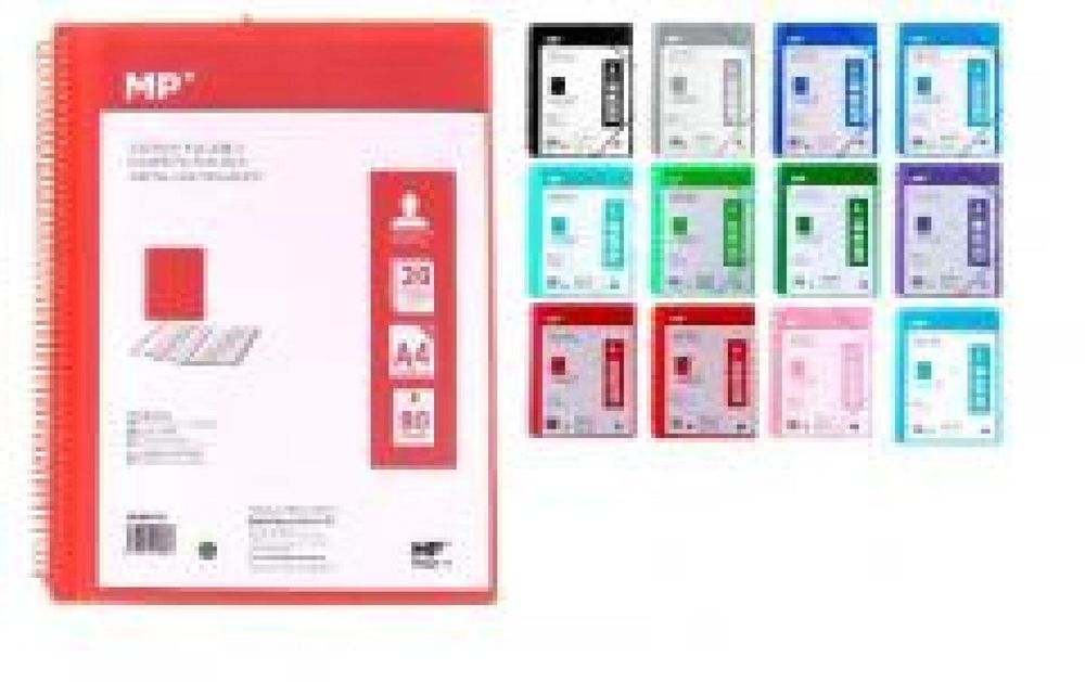 Teczka na spirali A4 z 20 koszulkami z gumką MIX MP Main Paper ,