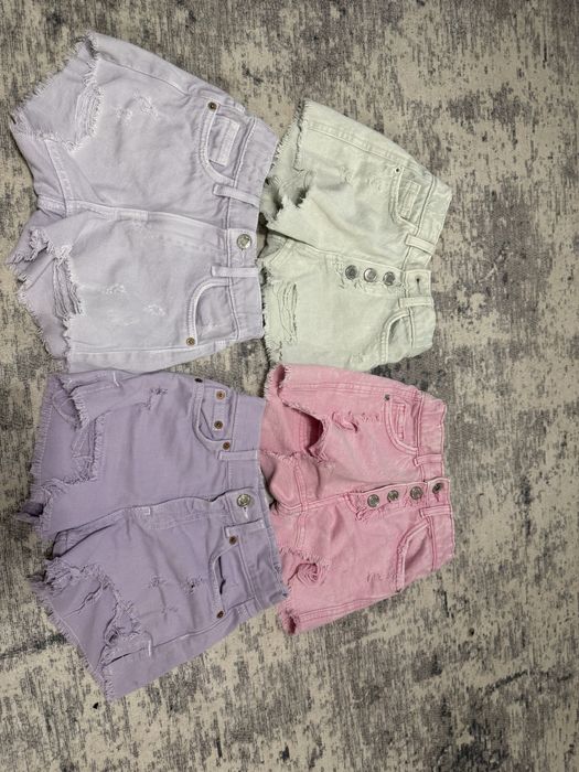 Шорти фісташка шорты 116 122 Zara next джинсовi джинсовые двойни