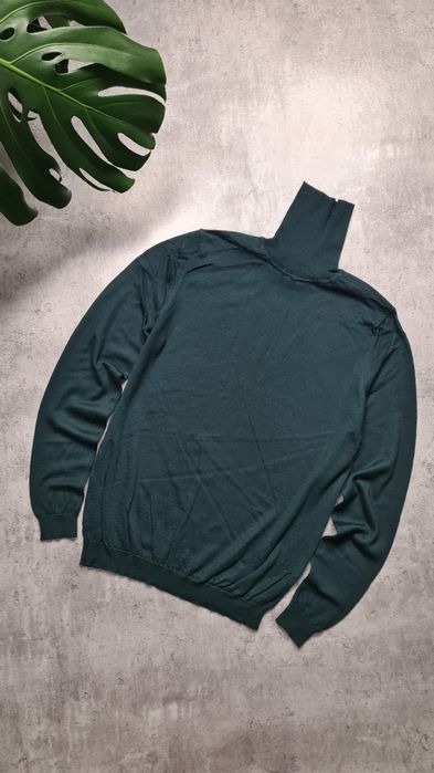 Golf 100% Wełna Wool wełniany. Butelkowa zieleń. Rozmiar L