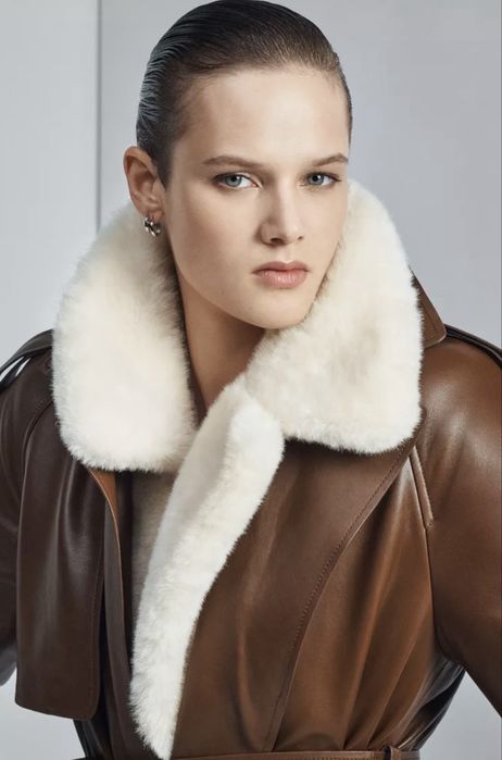 Шкіряний тренч куртка Zara