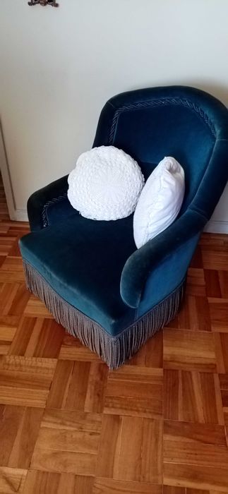 Sofá cadeirão de veludo