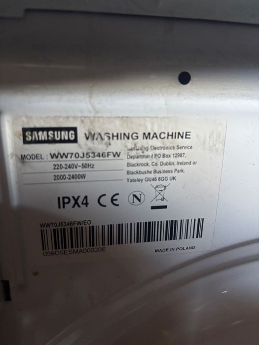 Sprzadem pralke samsung
