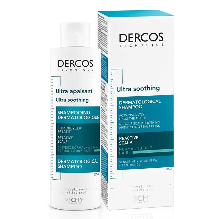 Заспокійливий шампунь Vichy Dercos Ultra Soothing Dermatological Shampoo 200 мл оригінал