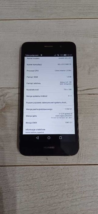 Smartfon Telefon Huawei Y6 SCL-L01 8GB + SD 16 GB 8+ 2 MP LTE