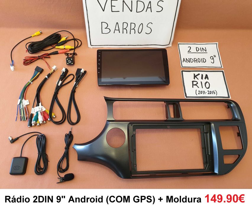 (NOVO) Rádio 2DIN 9" • Kia RIO • (De 2005 a 2017) • Android [4+64GB]