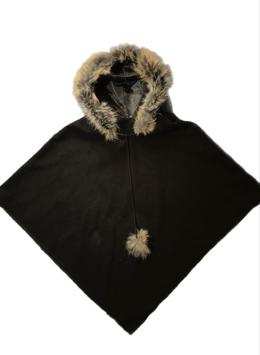 Пончо з хутром, аляска пончо, копюшон з хутром, y2k opium