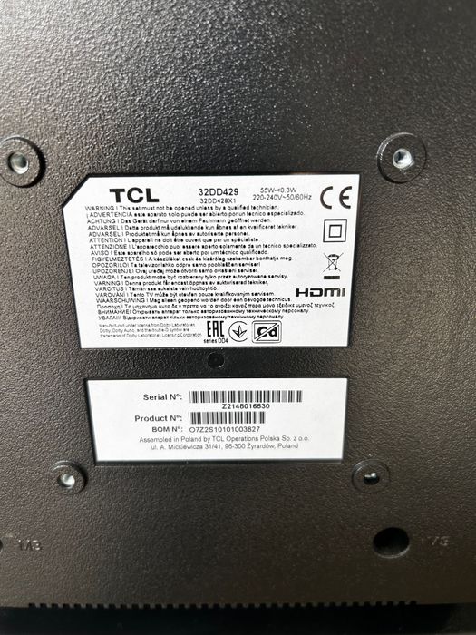 Sprzedam TV marki TCL 32 cale