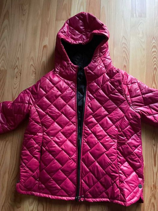 Modna, trendy luźna kurtka wiosenna, jednolity kolor bordo styl casual