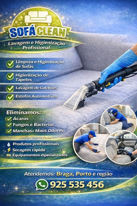 Higienizacao de sofa, carpete, cadeira, colchao e banco de carrinha