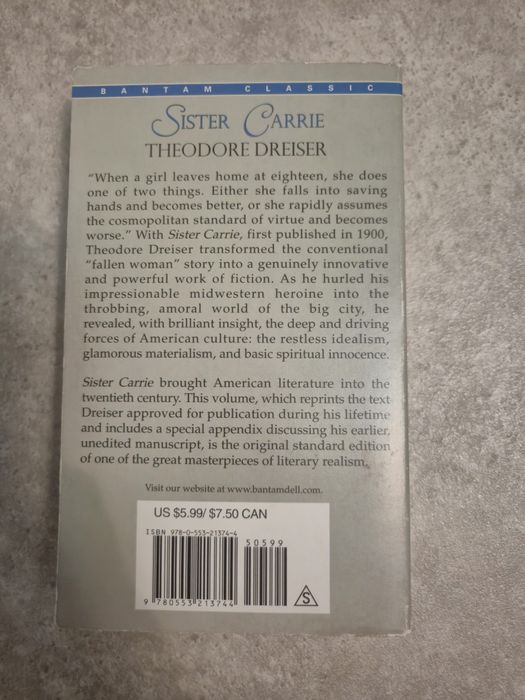 Sister Carrie, Theodore Dreiser