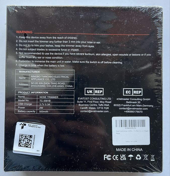 Aparador de Pêlos 3 em 1 Recarregável USB / NOVO