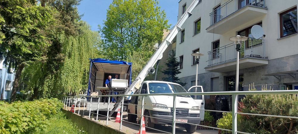 WYNAJEM Winda zewnętrzna Winda meblowa 26m Wyciąg towarowy Dekarski Podnośnik