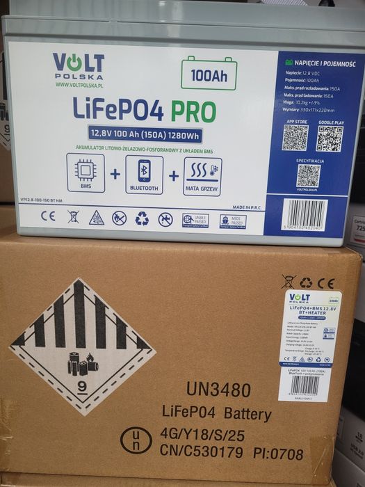 Акумулятор для ДБЖ/інвертора Volt Polska LiFePO4 12,8V 100Ah + BMS (6AKLI10012)