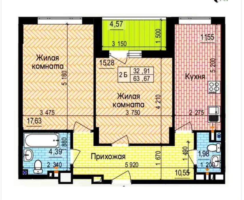 Продажа видовой 2 ком. квартиры 65,9 м. кв в ЖК Пролисок рядом метро Дворец спорта