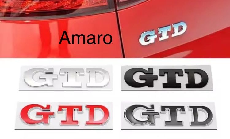 Simbolo Logo GTI/GTD para Volkswagen Golf Grelha, Mala, Laterais (4 Cores)| NOVO