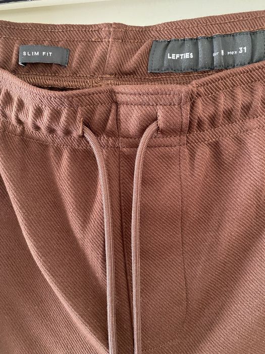 Calças Homem Lefties Slim Fit, Castanho/Terracota Tamanho M