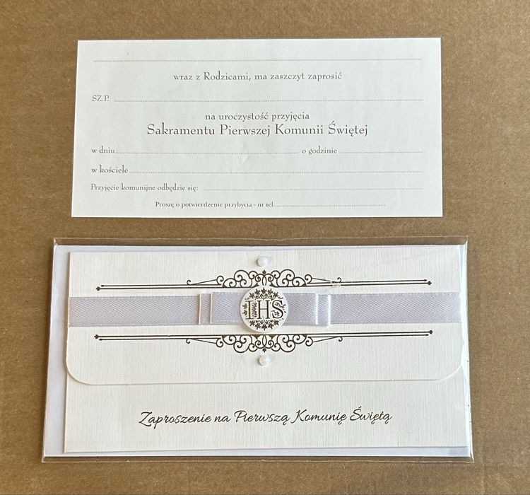 Zaproszenie - Pierwsza Komunia Święta - rękodzieło