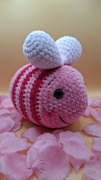 Іграшка м'яка бджілка рожева