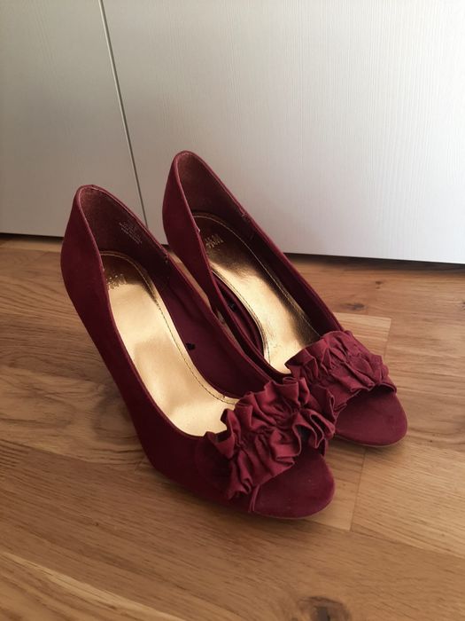 Eleganckie czolenka bez palców fuksja rozm. 39 H&M