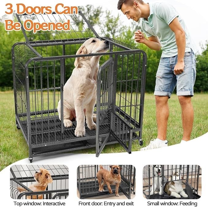 Dog Crate metalowa klatka dla psów 79x54x73cm na kółkach