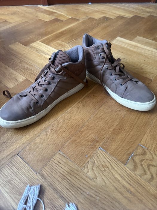 Męskie wysokie sneakersy trampki brązowe roz. 43