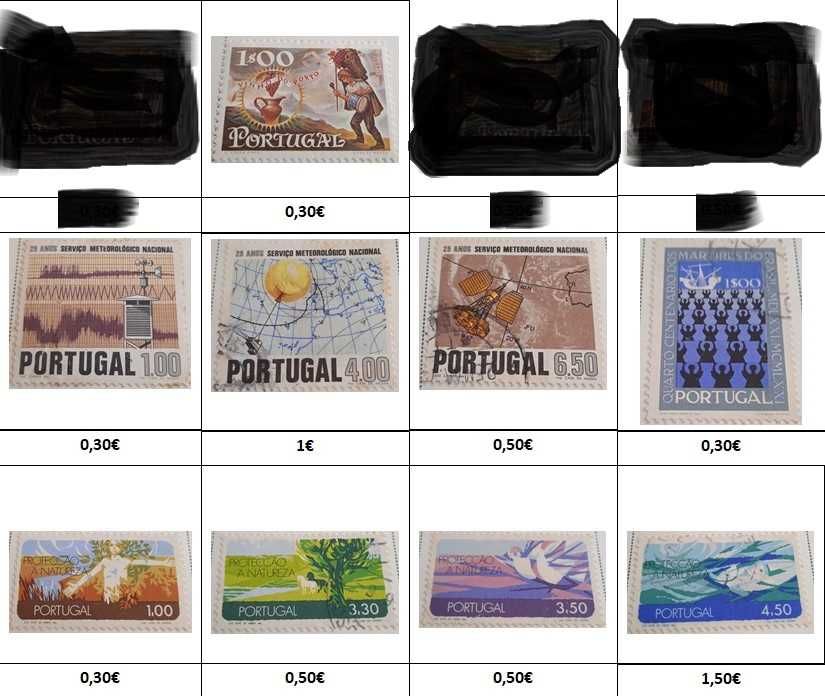 Vários Selos de Portugal 1966 a 1975