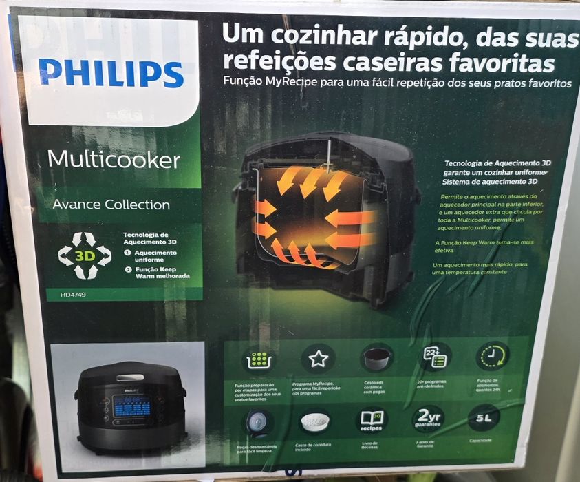 Robô de cozinha Philips Multicooker HD4749/70 (5L)