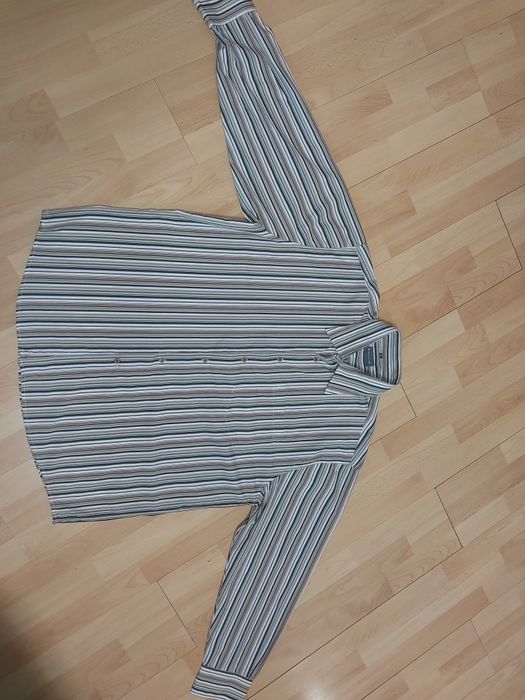 Koszula w paski męska xxl duża długi rękaw bawełna