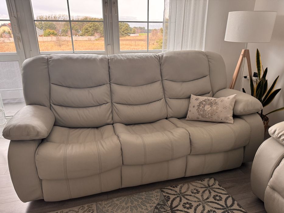 Zestaw ze skóry 3+2+1 meble Pyka