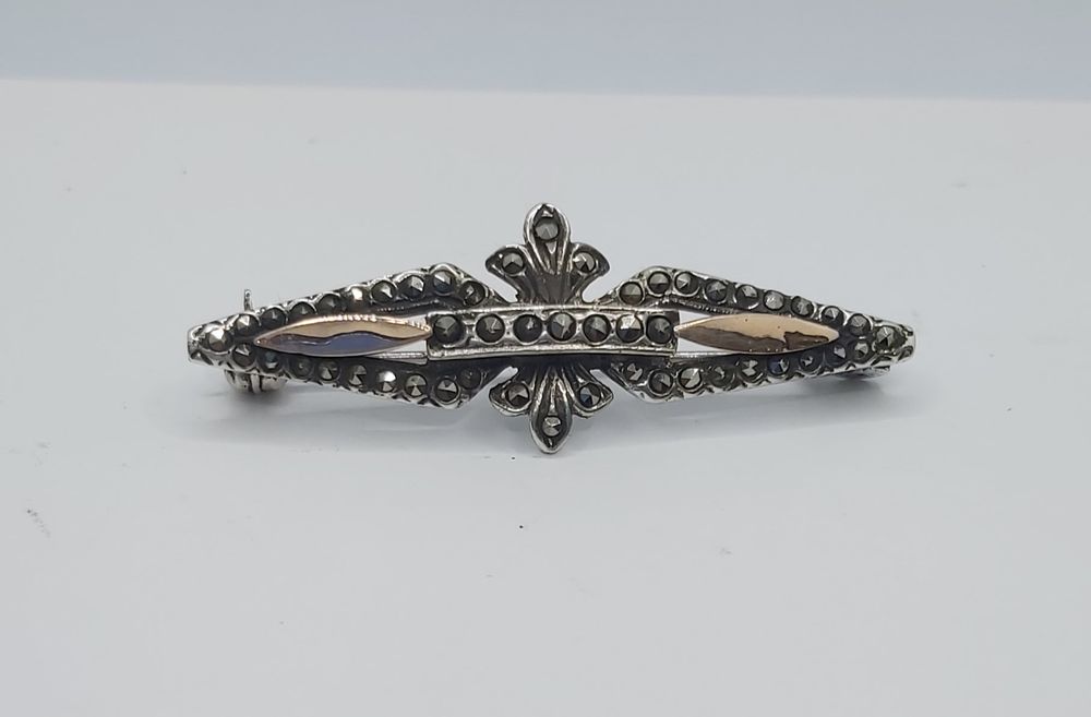 Alfinete de Prata e Ouro Vintage