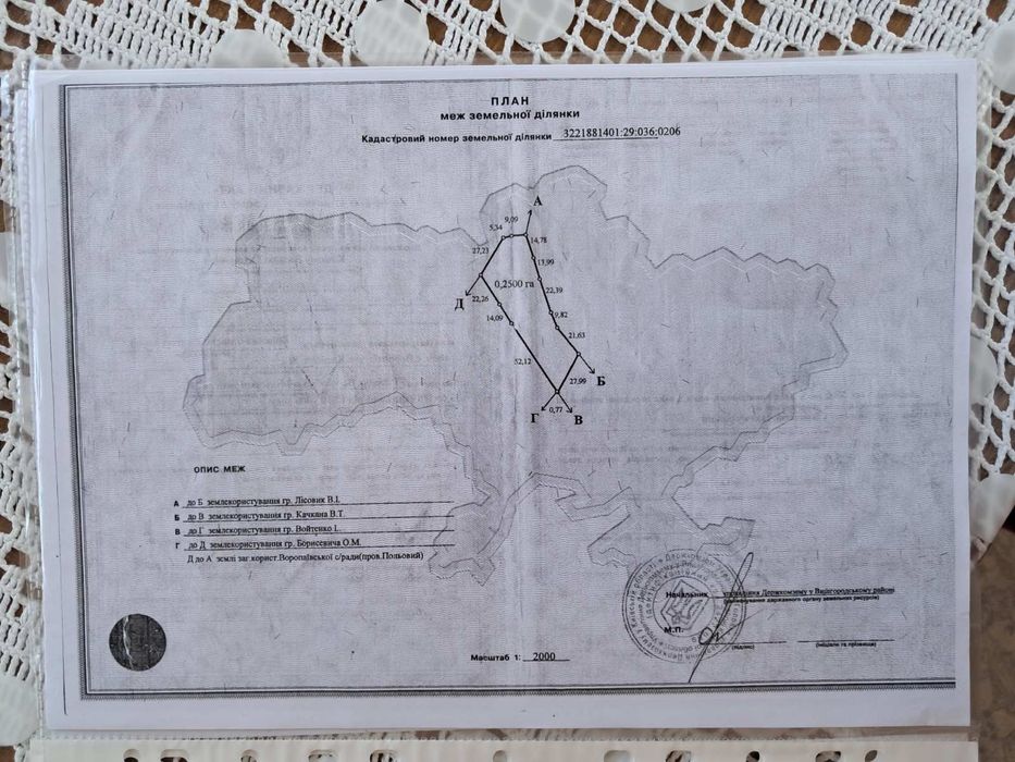 З оформленням !!!Продаж ділянки під будівництво Воропаїв Вишгородський