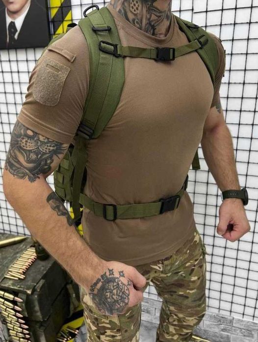 Рюкзак тактичний олива штурмовий з системою молі міцний для туризму