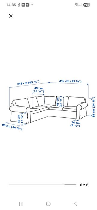 Sofa narożna Ektorp Ikea