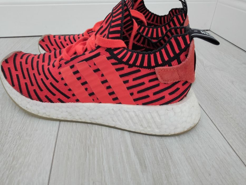 Adidas NMD_R2 Primeknit Core Red Sneakersy buty codzienne wiosenne