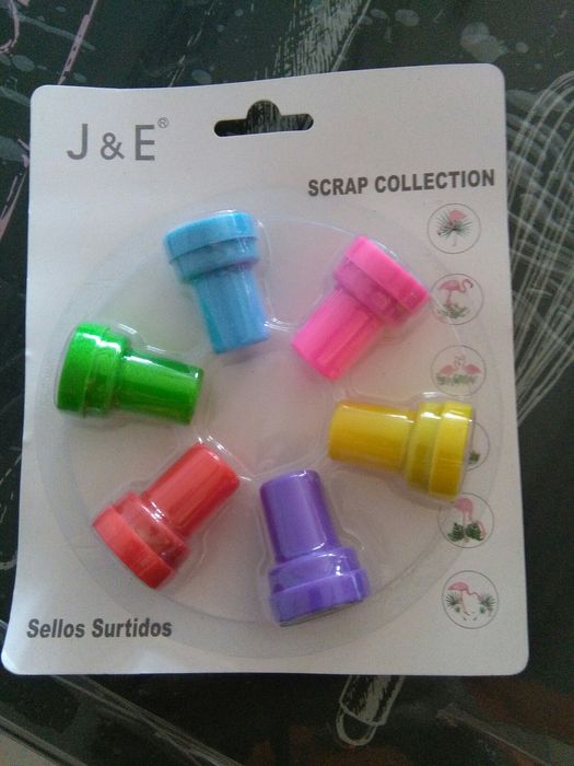 Set Secretária Vermelho(afia,agrafadoretc)Carimbos Flamingo 6 unidades