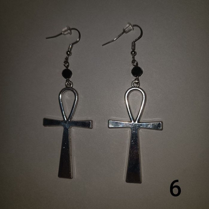 готичні сережки хрести та кулон хрест