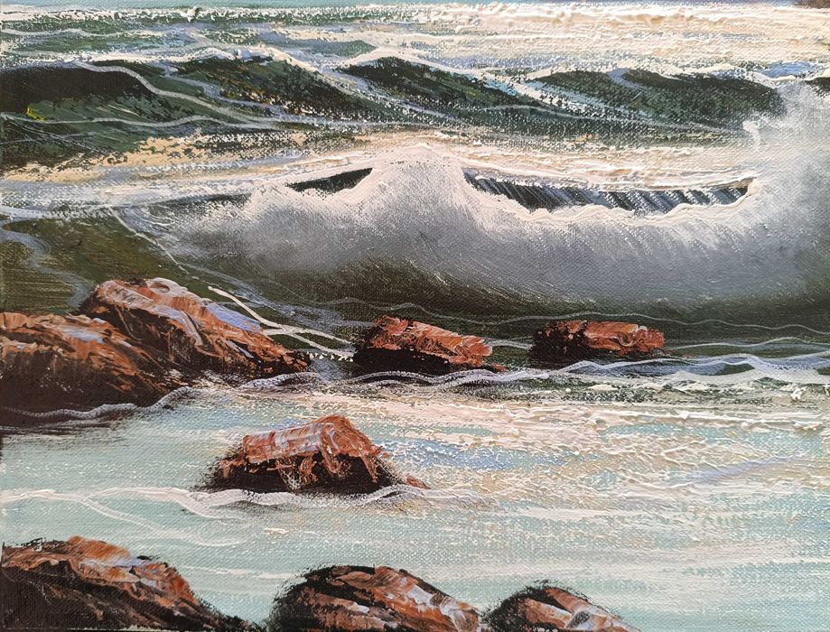 Pintura Original de Bruno Di Giulio - "Tempestade em Ischia" - Impecável !