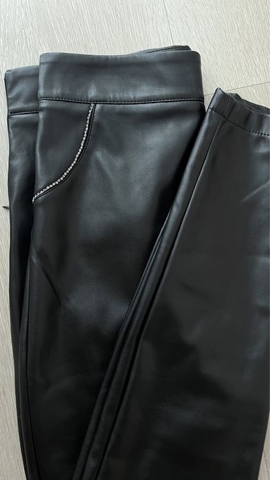 Chaos Legginsy NEGRO CRYSTAL S skórzane skóra