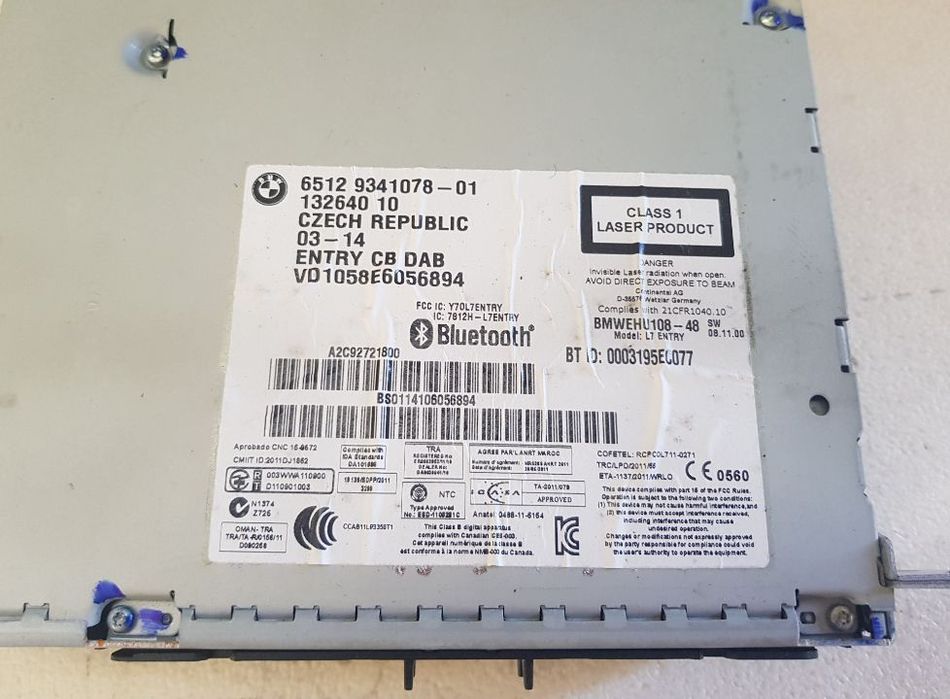 Sistema Navegação GPS e Radio BMW 120D F20/F21 / 520D F10/F11 Ref. 6512 9341078-01