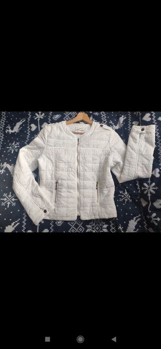 Biała kurtka pikowana