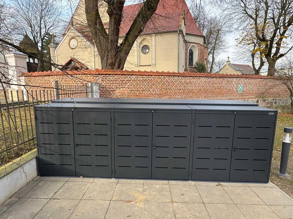 Wiata Altana Osłona Śmietnikowa Blaszak Boks Śmietnikowy Zabudowa Obudowa Zadaszenie Pojemnika Kontenera 660/1100 L
