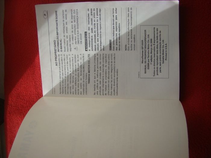 Manuais originais Yamaha WaveRunner GP1200R limited edition