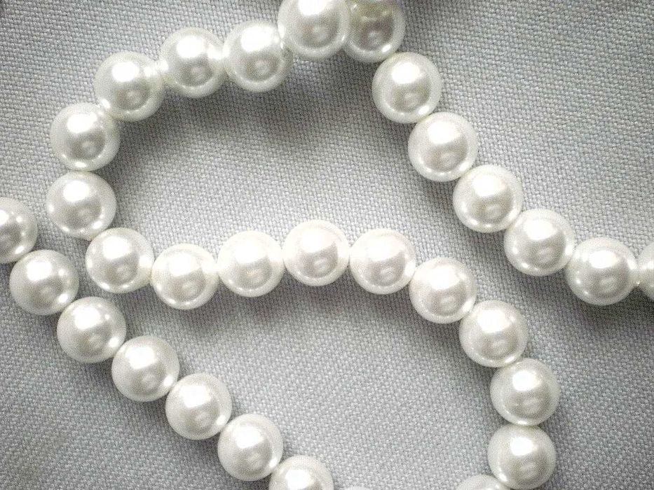 Korale białe z perły slodkowodnej