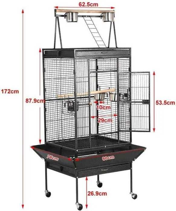 NOVO! ENVIO GRÁTIS! Gaiola para Papagaio Lux Com Poleiro