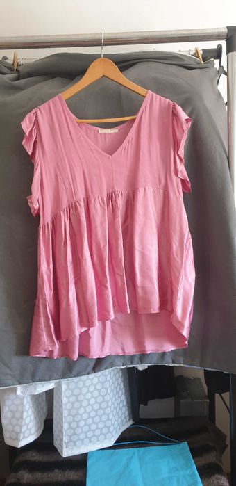 Blusa acetinada rosa