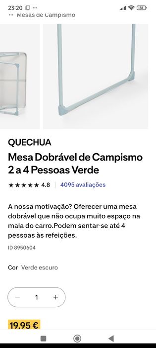 Mesa de campismo Decathlon