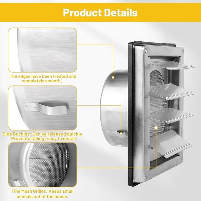 Kratka wentylacyjna Fi 125 z klapą zwrotną